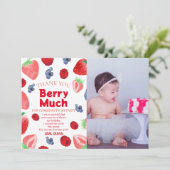 フルーツテーマ1歳の誕生日 招待状 (スタンド正面)