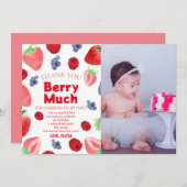 フルーツテーマ1歳の誕生日 招待状 (正面/裏面)