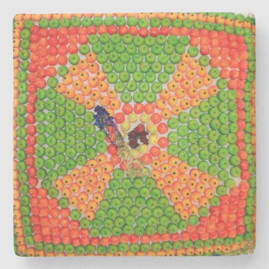 フルーツデザインテクスチャーFrom Israel Square Coaster ストーンコースター (正面)