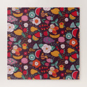 フルーツドードル、手描き夏の装飾。 ジグソーパズル (横)