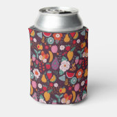 フルーツドードル、手描き夏の装飾。 缶クーラー (缶裏面)