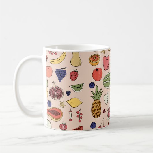 フルーツハンド描き コーヒーマグカップ (左)