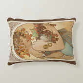 フルーツバイアルフォンスミュシャ、ヴィンテージアールヌーボー アクセントクッション (正面)