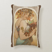 フルーツバイアルフォンスミュシャ、ヴィンテージアールヌーボー アクセントクッション (裏面(縦))