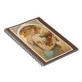 フルーツバイアルフォンスミュシャ、ヴィンテージアールヌーボー ノートブック (右側)