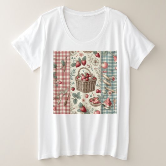 フルーツバスケットギンガムFun プラスサイズTシャツ (デザイン正面)
