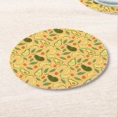 フルーツバスケットパターンコレクション – アボカド ラウンドペーパーコースター (アングル)