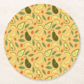 フルーツバスケットパターンコレクション – アボカド ラウンドペーパーコースター (正面)