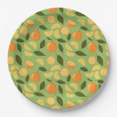 フルーツバスケットパターンコレクション – オレンジ ペーパープレート (正面)