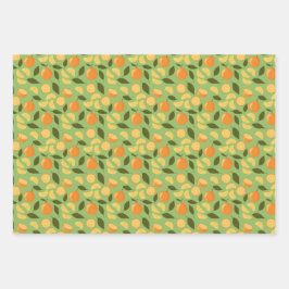 フルーツバスケットパターンコレクション – オレンジ ラッピングペーパーシート