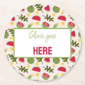 フルーツバスケットパターンコレクション – スイカ ラウンドペーパーコースター (正面)