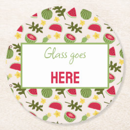 フルーツバスケットパターンコレクション – スイカ ラウンドペーパーコースター