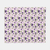 フルーツバスケットパターンコレクション – ブルーベリー フリースブランケット (正面(横))