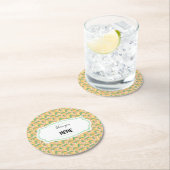 フルーツバスケットパターンコレクション – レモン ラウンドペーパーコースター (インサイチュ)