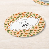 フルーツバスケットパターンコレクション – Kiwi ラウンドペーパーコースター (アングル)