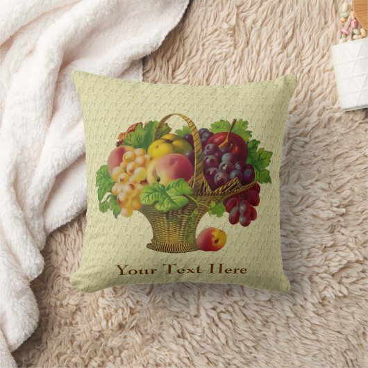 フルーツバスケットヴィンテージアートパーソナライズされた クッション (ブランケット)