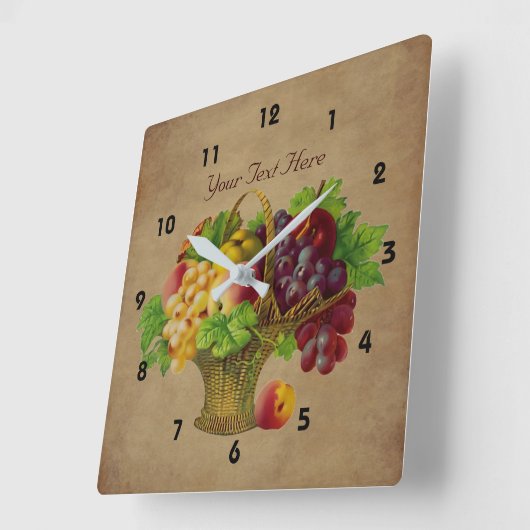 フルーツバスケットヴィンテージアート スクエア壁時計 (傾斜)