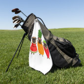 フルーツパおもしろいグかわいい犬のプレゼント |ペット好き ゴルフタオル (グリーン)