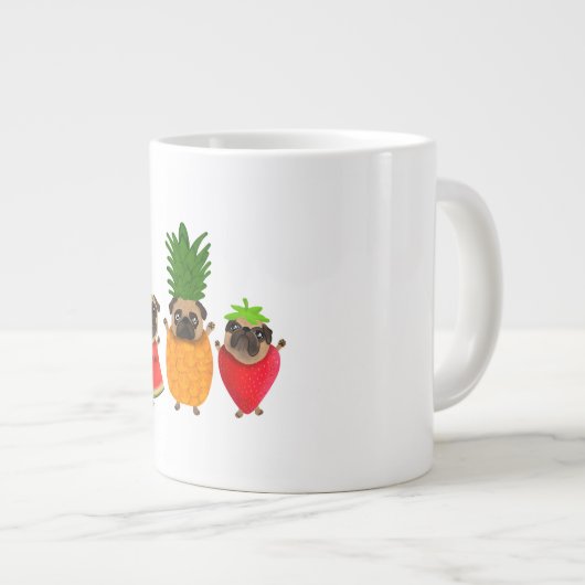 フルーツパおもしろいグかわいい犬のプレゼント |ペット好き ジャンボコーヒーマグカップ (正面右)