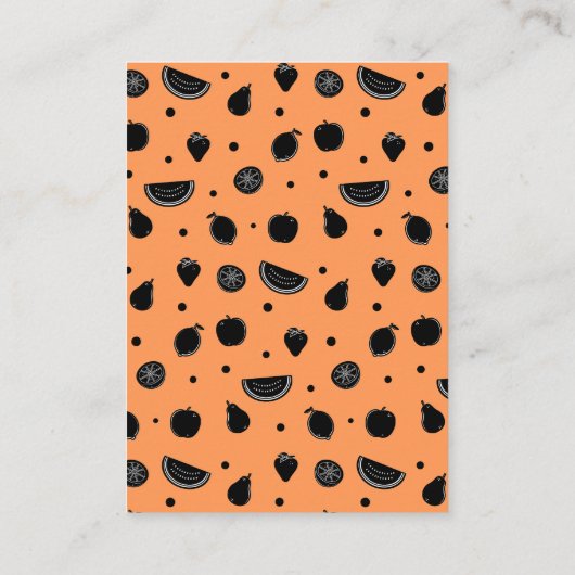 フルーツパおもしろいンオレンジ教室バレンタインカード 予約カード (裏面)