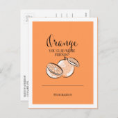 フルーツパおもしろいンオレンジ色のバレンタインハガキ シーズンポストカード (正面/裏面)