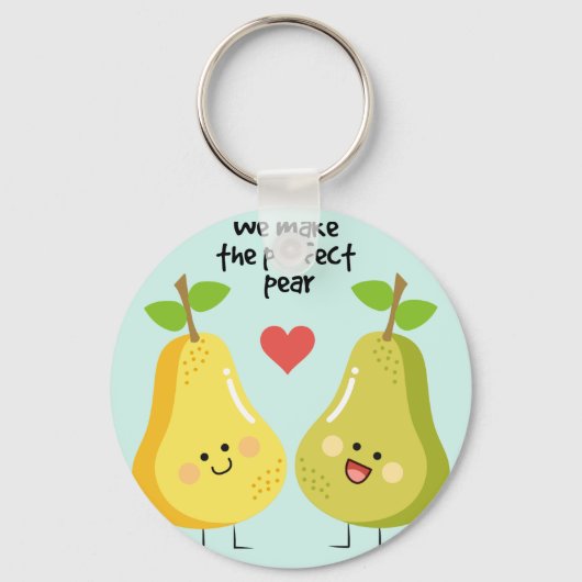 フルーツパおもしろいン私たちは完璧な梨を作る キーホルダー (正面)