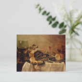 フルーツパイ1635年が付いている静物画 ポストカード (スタンド正面)