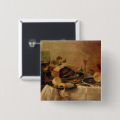 フルーツパイ1635年が付いている静物画 缶バッジ (正面&裏面)