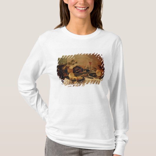 フルーツパイ1635年が付いている静物画 Tシャツ (正面)