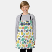 フルーツパタカスタムーン全周プリントエプロン エプロン (着用した状態)