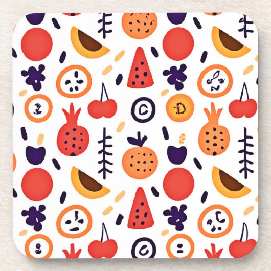 フルーツパタカラフルーンアート コースター (正面)