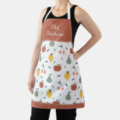 フルーツパタカラフルーンシェフ名レッドキッチン エプロン (インサイチュ)