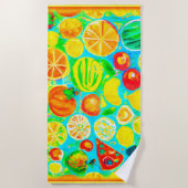 フルーツパタカラフルーン。買今 ビーチタオル (正面)