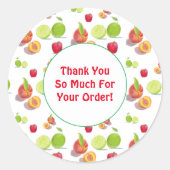 フルーツパターンご注文ありがとうございます ラウンドシール (正面)