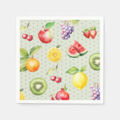 フルーツパターンの誕生日パーティー2つのティ スタンダードカクテルナプキン (正面)