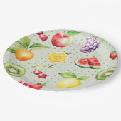 フルーツパターンの誕生日パーティー2つのティ ペーパープレート (アングル)