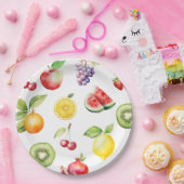 フルーツパターンの誕生日パーティー2つのティ ペーパープレート (パーティー)