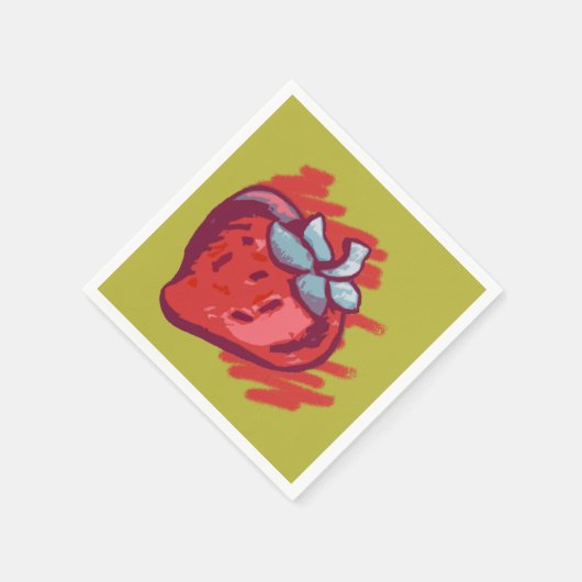 フルーツパターンイチゴon金ゴールドパーティー物 スタンダードカクテルナプキン (角)