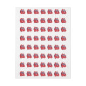 フルーツパターンイチゴon金ゴールドパーティー物 ラップアラウンド宛名ラベル (シート)