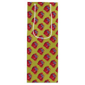 フルーツパターンイチゴon金ゴールドパーティー物 ワインギフトバッグ (正面)