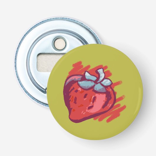 フルーツパターンイチゴon金ゴールドパーティー物 栓抜き (正面)