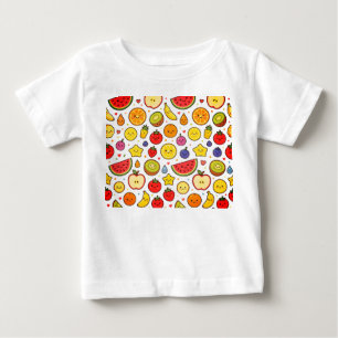 フルーツパターンデザイン ベビーTシャツ