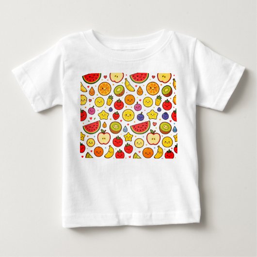 フルーツパターンデザイン ベビーTシャツ (正面)