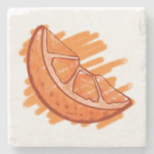 フルーツパターンブラッドオレンジ ストーンコースター (正面)