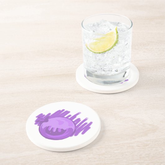 フルーツパターンブルーベリーとクリーム コースター (側面)