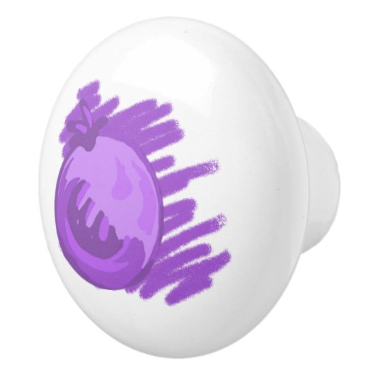 フルーツパターンブルーベリーとクリーム セラミックノブ (右)