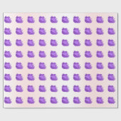 フルーツパターンブルーベリーとクリーム ラッピングペーパー (フラット)