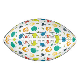 フルーツパターン，プラム，オレンジ，レモン，梨，リンゴ アメリカンフットボール