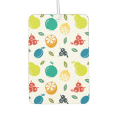 フルーツパターン，プラム，オレンジ，レモン，梨，リンゴ カーエアーフレッシュナー (正面)