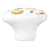 フルーツパターン，プラム，オレンジ，レモン，梨，リンゴ セラミックノブ (側面)